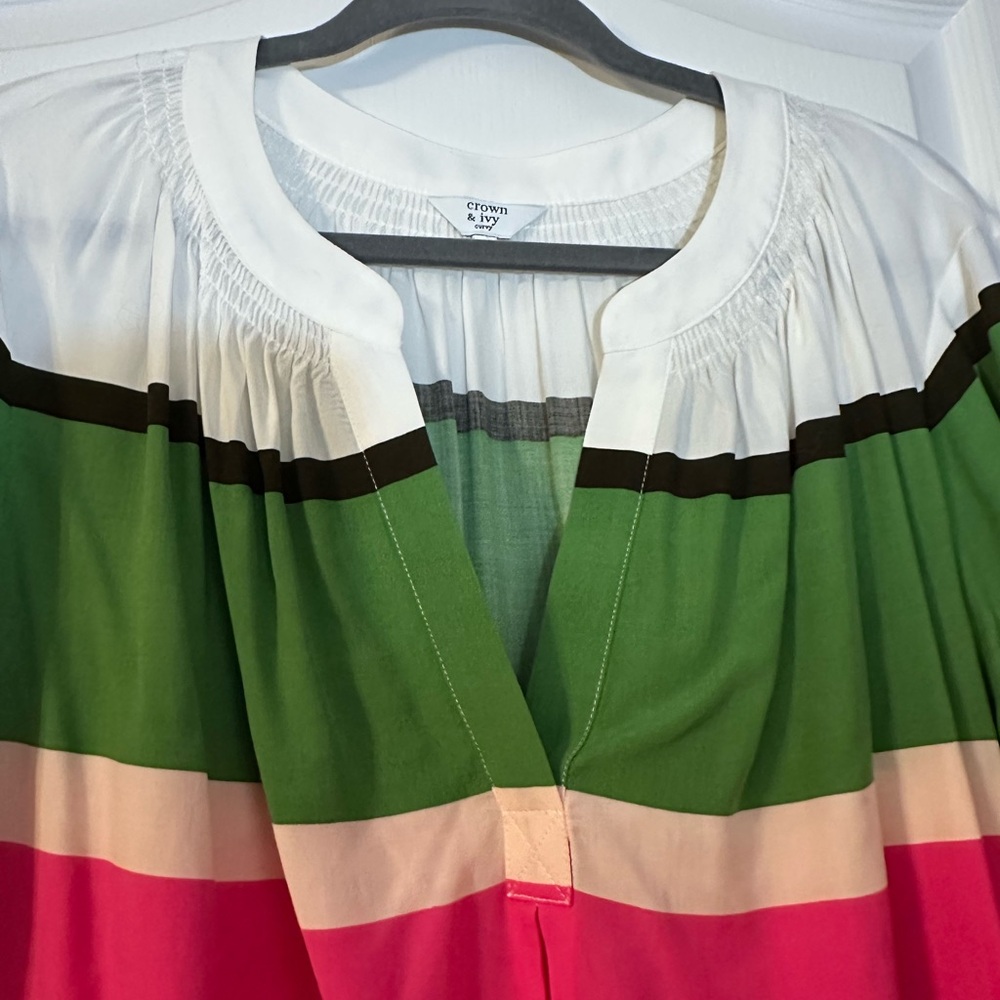 crown & ivy Multicolor Striped Blouse - Picture 6 of 6